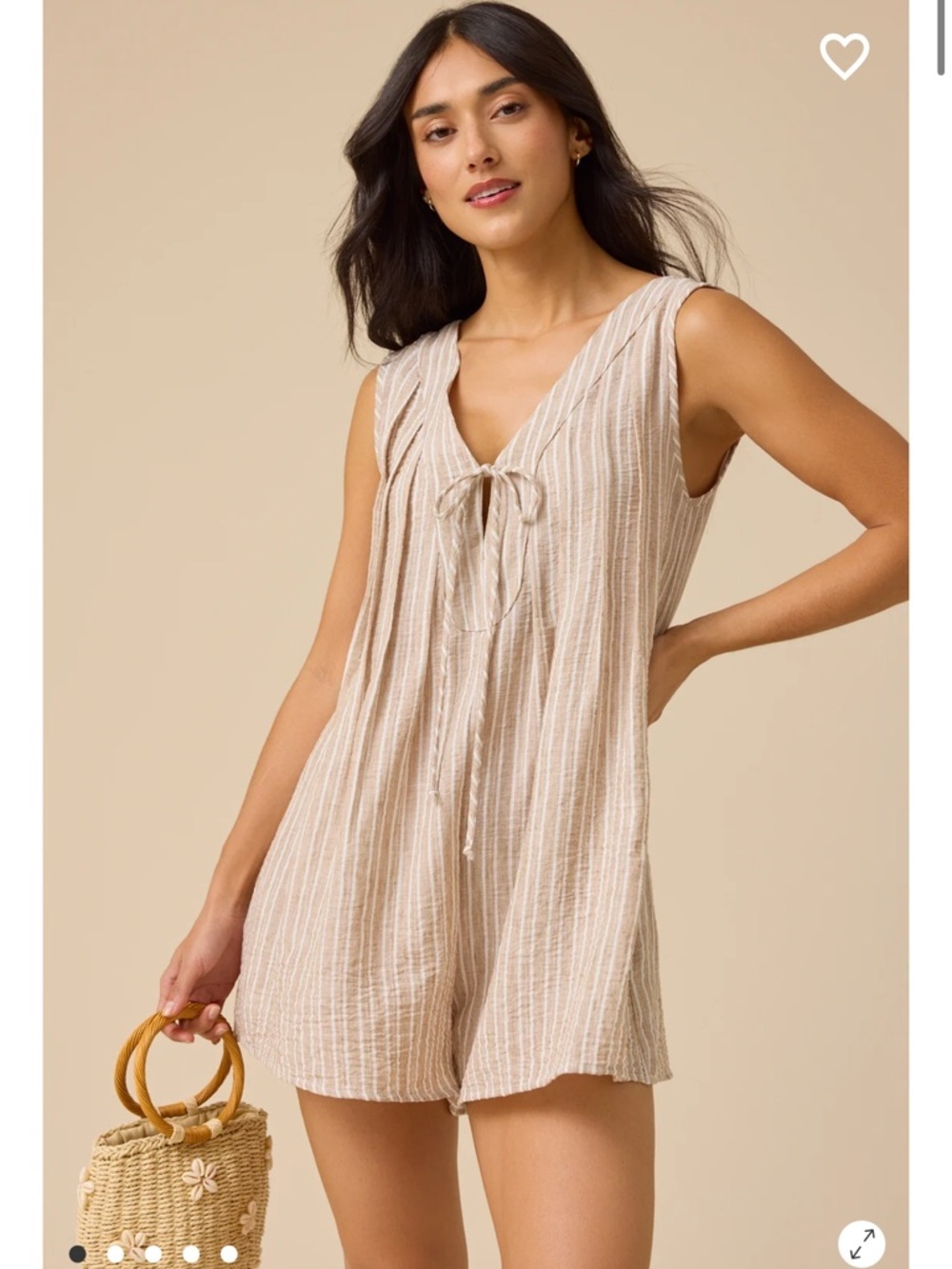 Evie Striped Linen Romper New with Tags Altar’d State